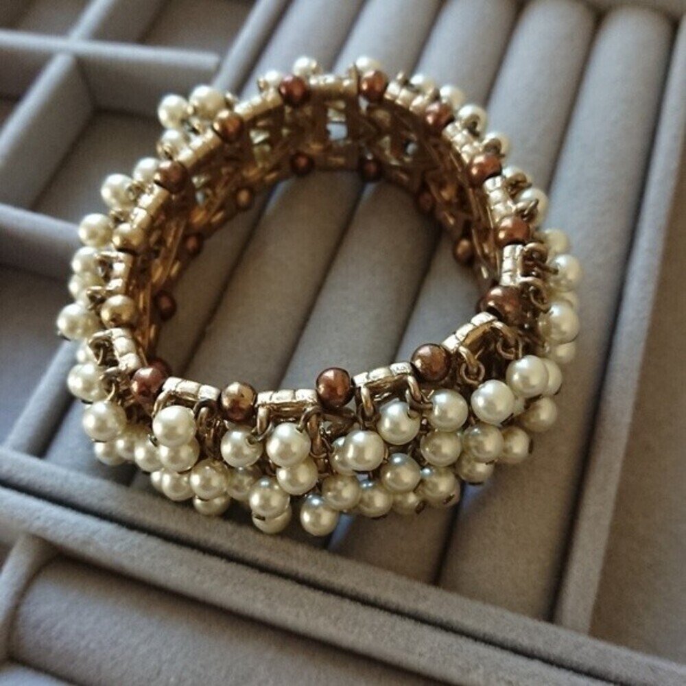 J. Crew multi-strand (five total) twisted faux pearl bracelet